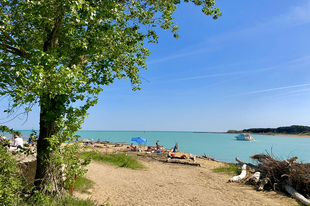 Blick auf das Mündungsbecken des Flusses Tagliamento