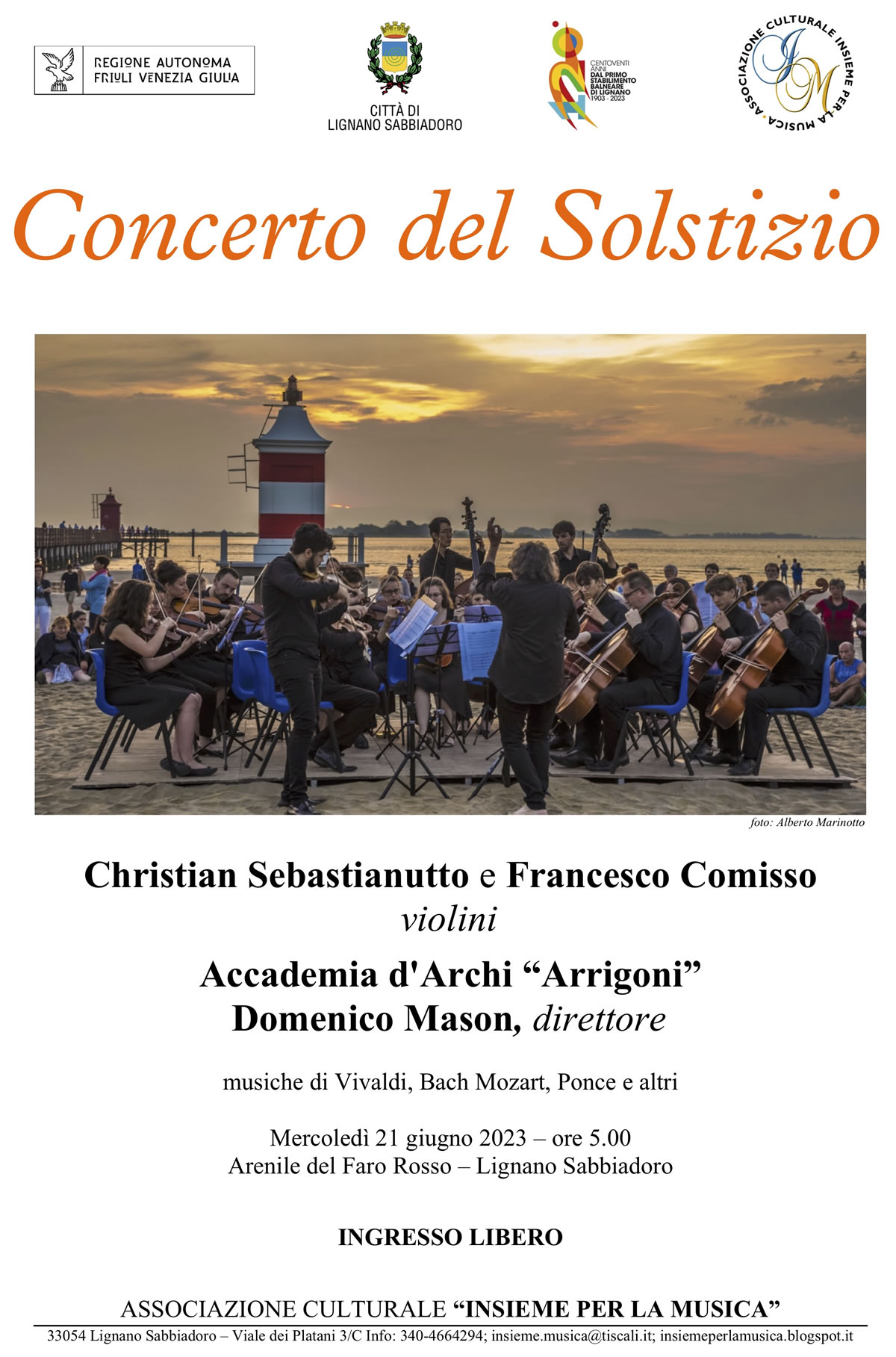 Concerto del solstizio estate Lignano Sabbiadoro