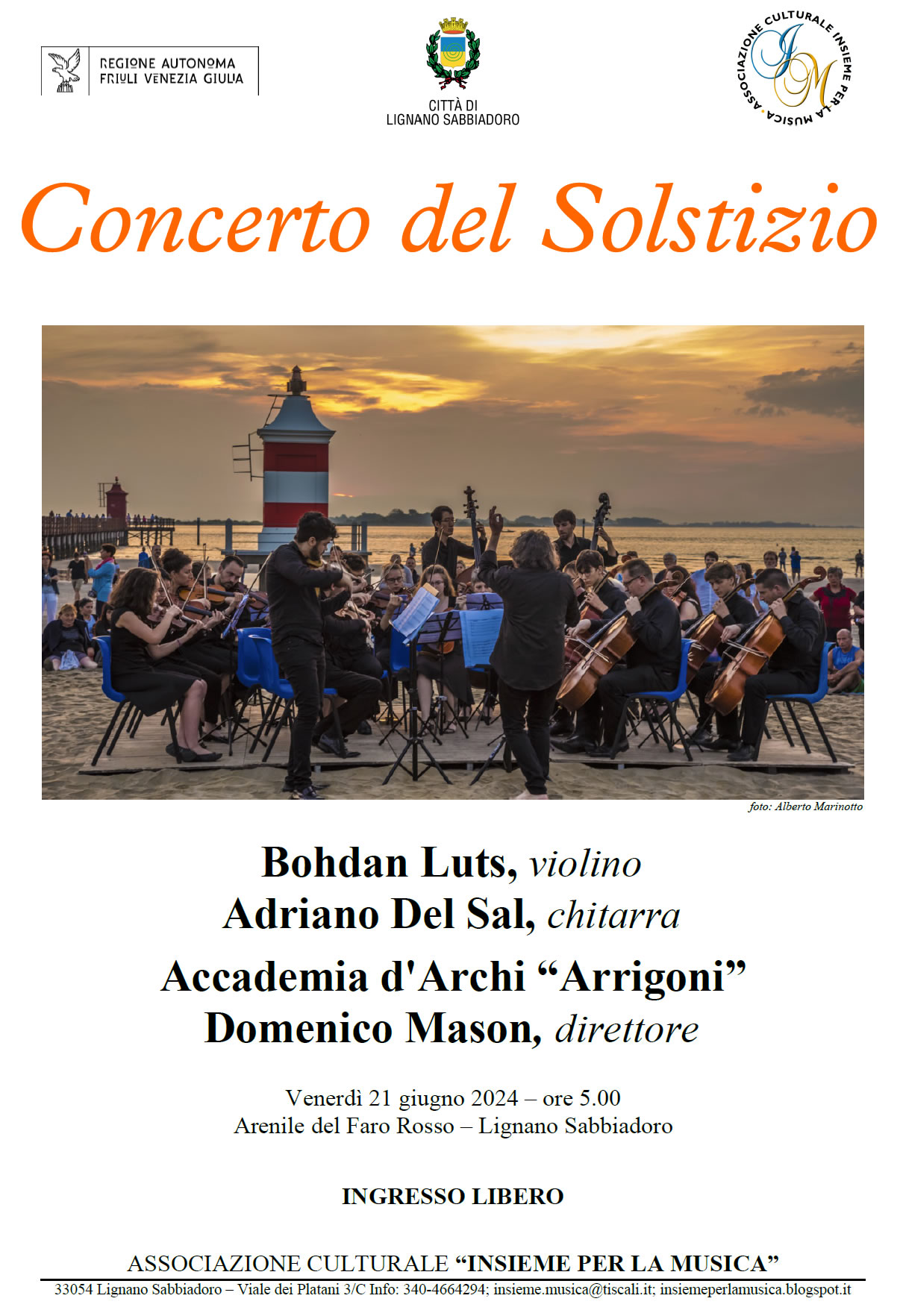 Concerto del solstizio estate Lignano Sabbiadoro
